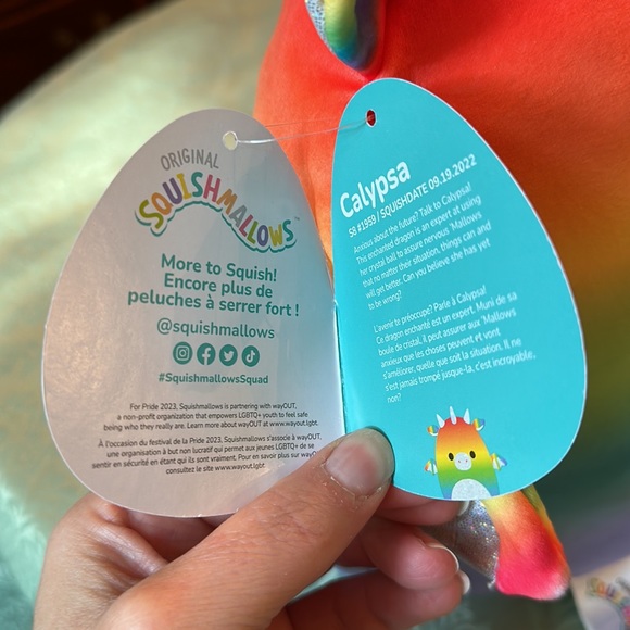 8" Calypsa the Drago (Pride) Squishmallow🌈🌈 - Picture 7 of 8